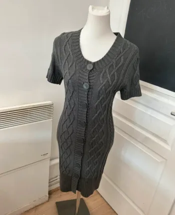 123 robe pull boutonné, grise femme,  taille 38