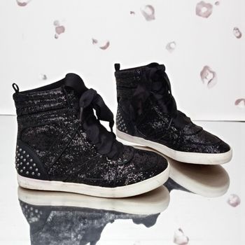 Baskets fille pointure 34 GAP - montantes noires à paillettes