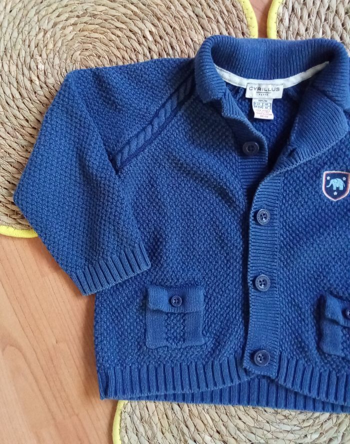 Gilet en laine bleue avec col Cyrillus - photo numéro 2