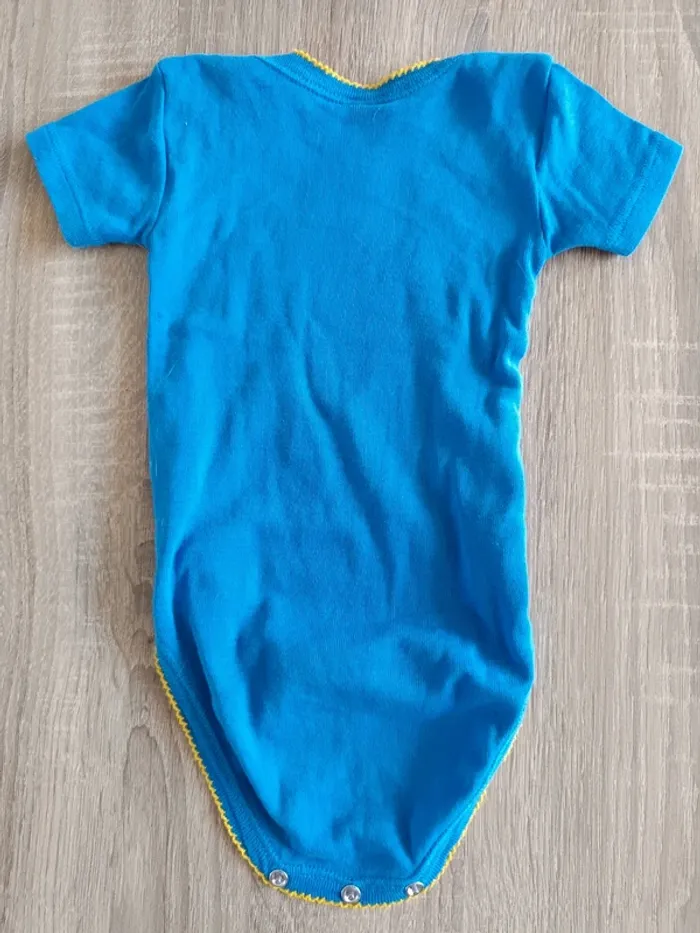 Lot 3 bodies manches courtes blanc bleu jaune ananas bébé 3 mois Absorba - photo numéro 5