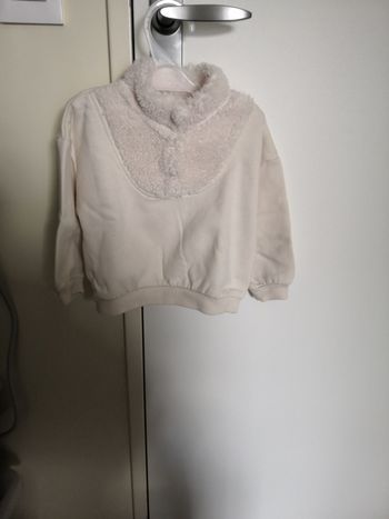 Sweat col montant effet moutonné (Blanc, Beige) 12 mois (80 cm) Kiabi