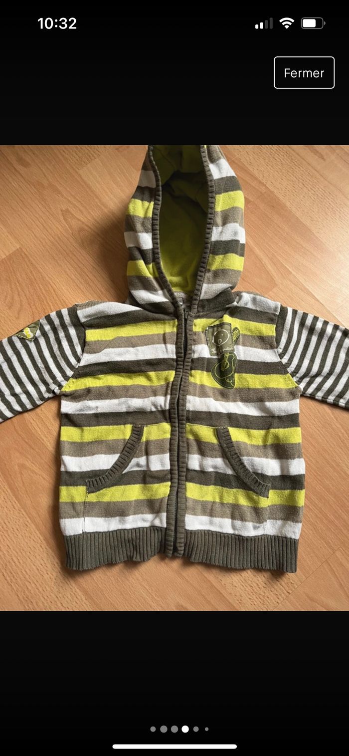 Beau gilet à capuche ORCHESTRA T. 23 mois/88 cm garçon TBE - photo numéro 4