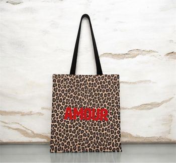 Tote bag léopard amour