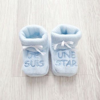 Chaussons maille bleu - King Bear