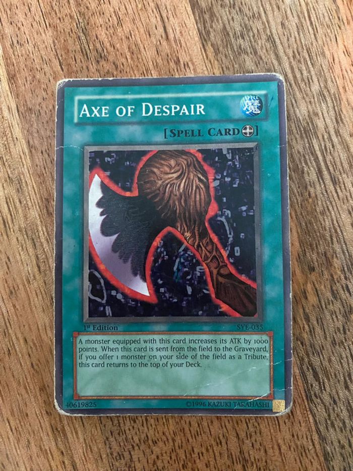 Carte Yu-Gi-Oh! Axe of despair SYE-035 1st edition