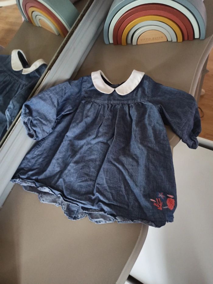 Robe en jean col blanc 6 mois Orchestra - photo numéro 2