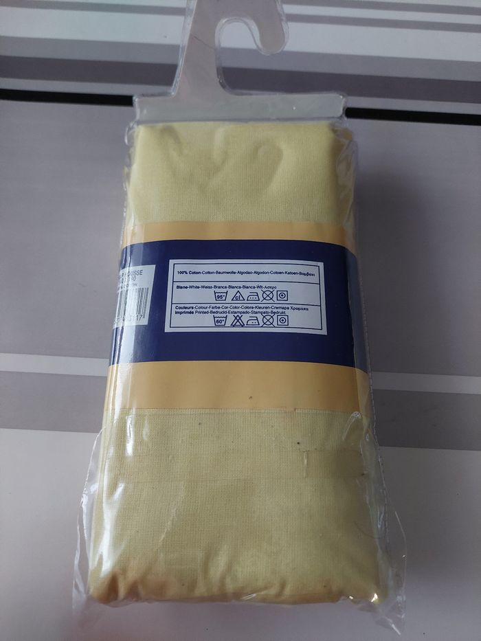 Drap housse 2 personnes jaune - photo numéro 5