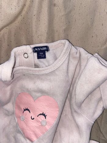 Pyjama couleur rose motif coeur taille 18 mois