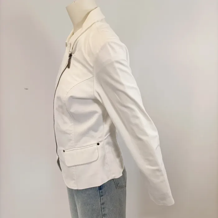Veste blanche printemps/ été élégante -  Xanaka taille 42 - zip style perfecto A1539 - photo numéro 5