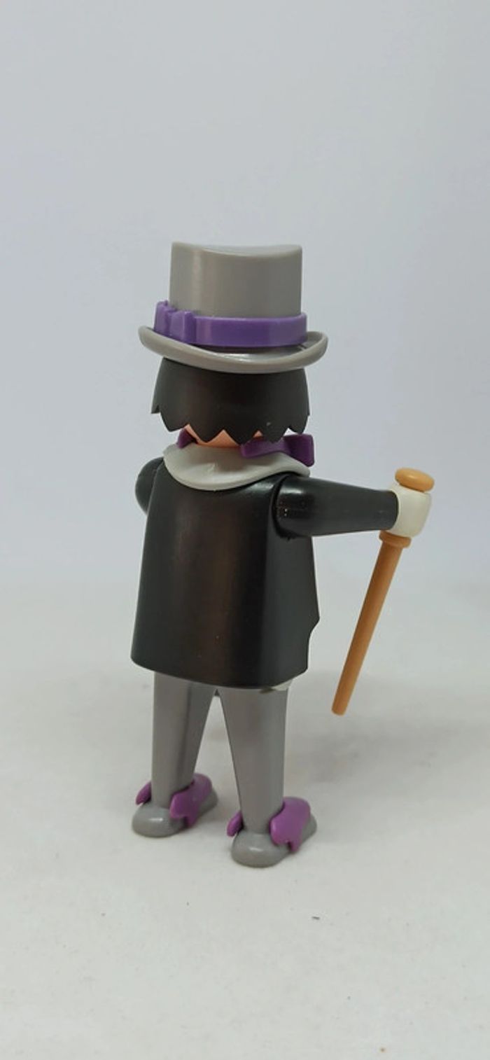 Homme belle époque avec haut de forme et noeud papillon violet playmobil - photo numéro 3