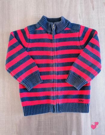 Gilet zippé à rayures DPAM 18 mois