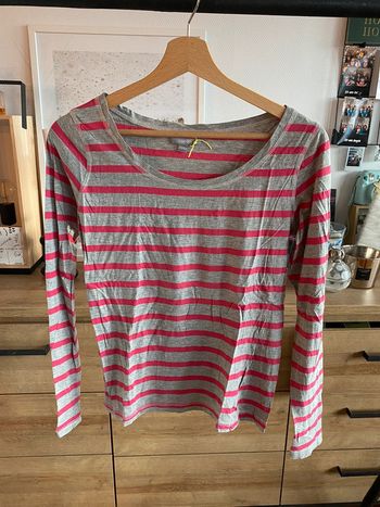 Marinière grise et rose