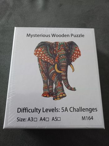 Puzzle bois forme Irrégulière éléphant format A4 adulte grands enfants 