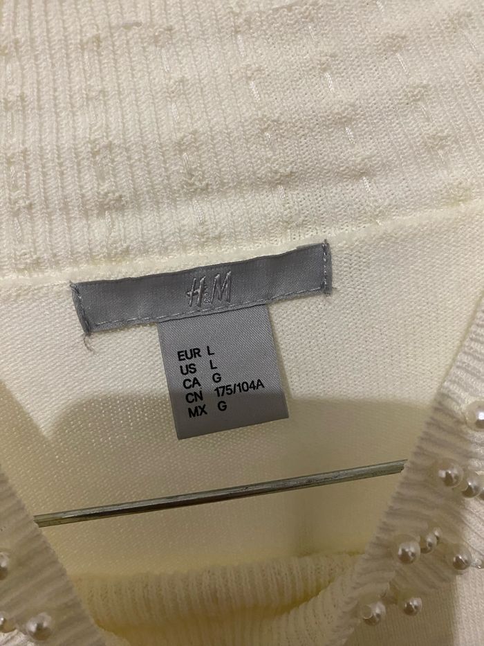 Pull blanc à perles H&M - photo numéro 6