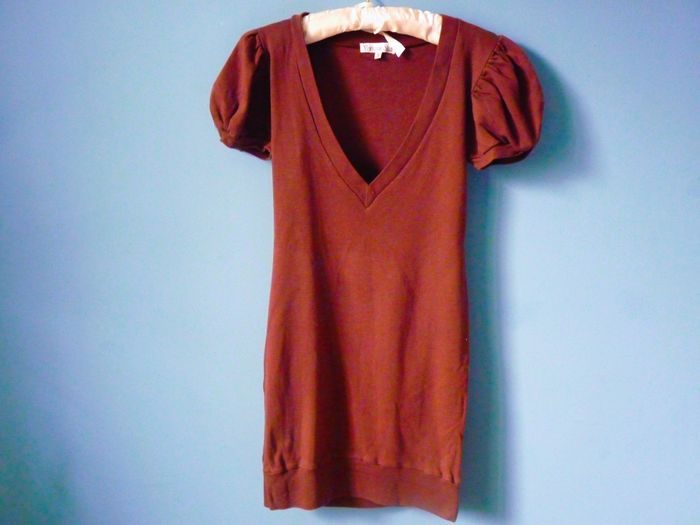 Robe femme Version Sud 36 S marron TBE decoupe princesse col V - photo numéro 2