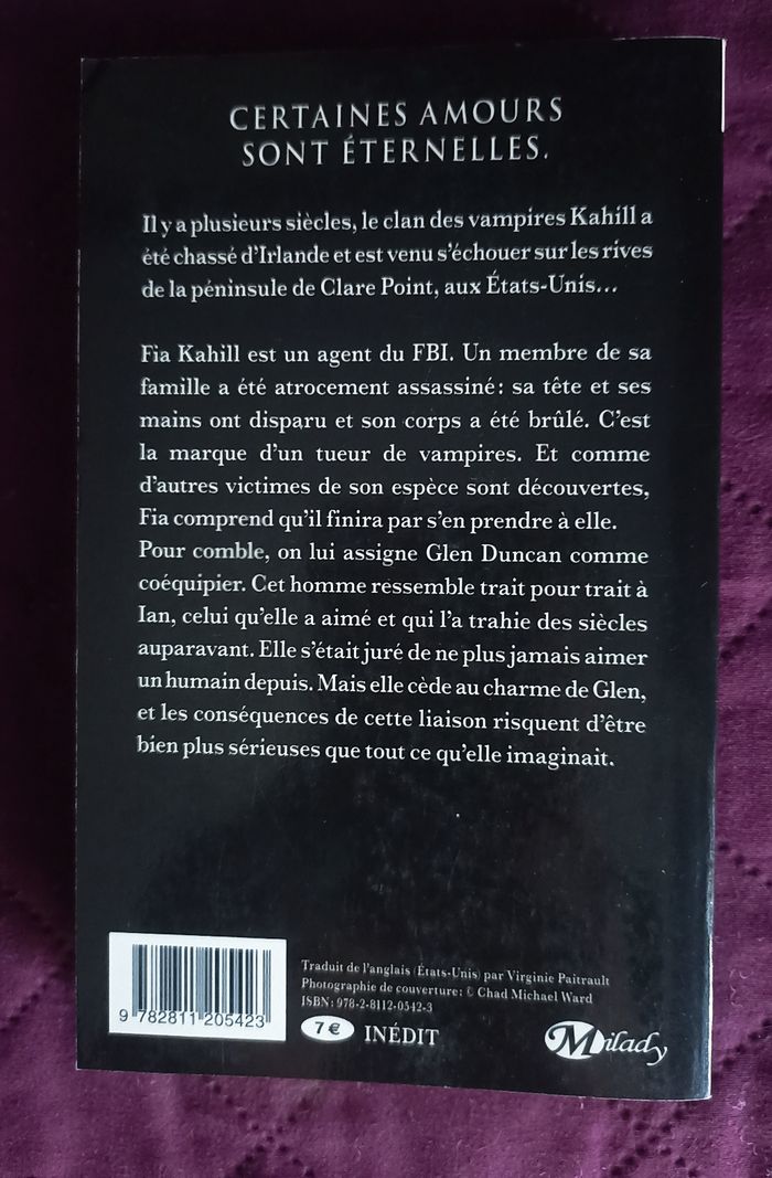 Livre Éternelle Le clan Kahill Tome 1 - photo numéro 2