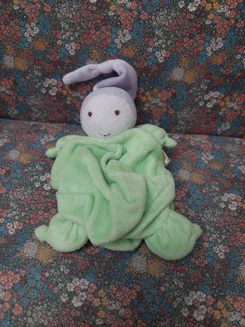 #10 Difrax - doudou lutin vert bonnet violet
