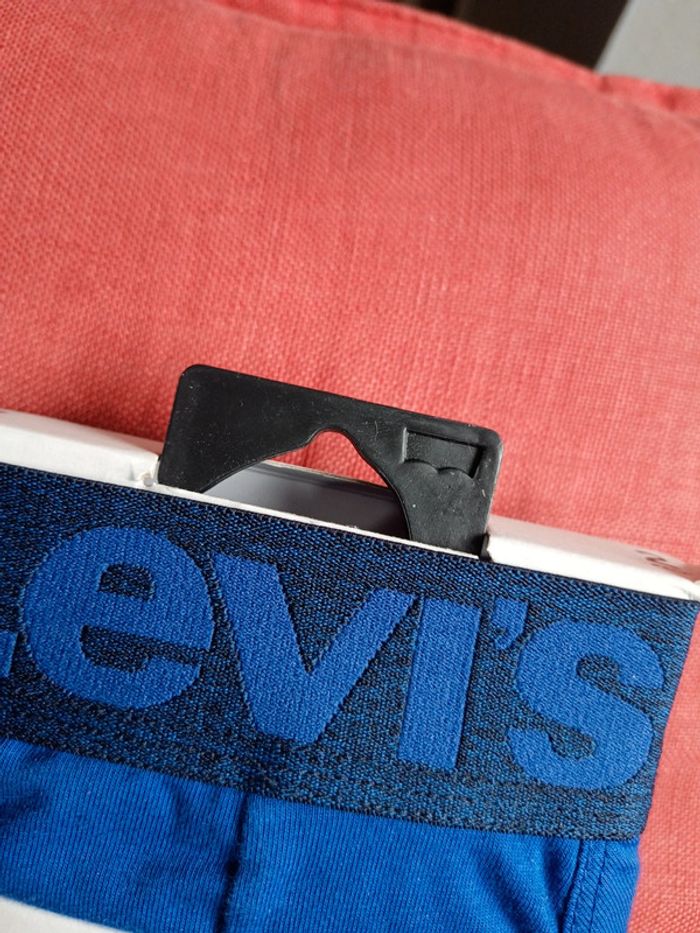 2 boxers Levi's taille S coloris marine et bleu en coton organique responsable - photo numéro 5