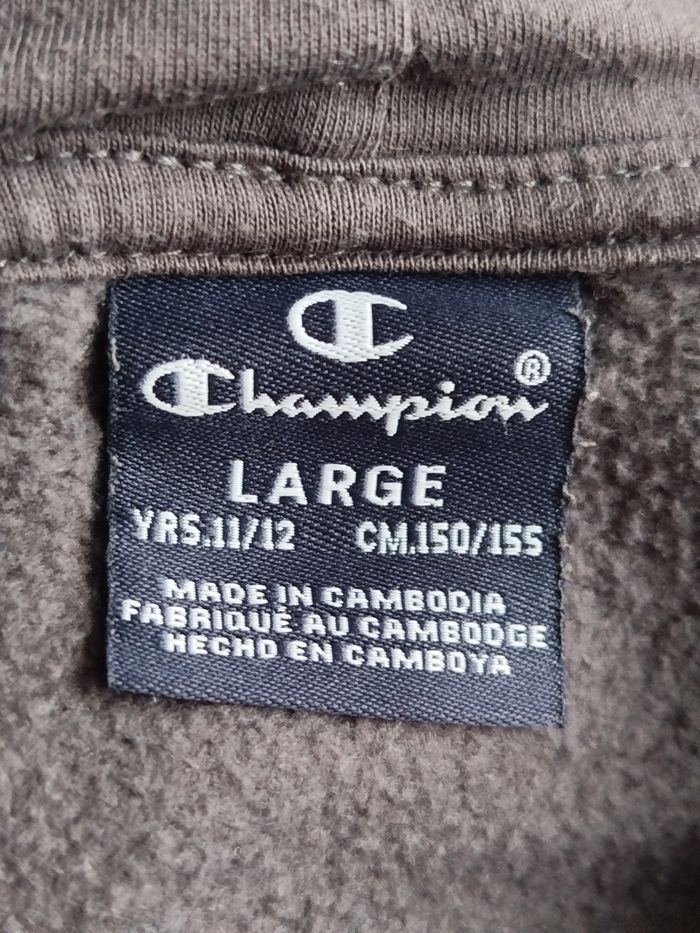 Sweat à capuche gris Champion taille 12 ans - photo numéro 3