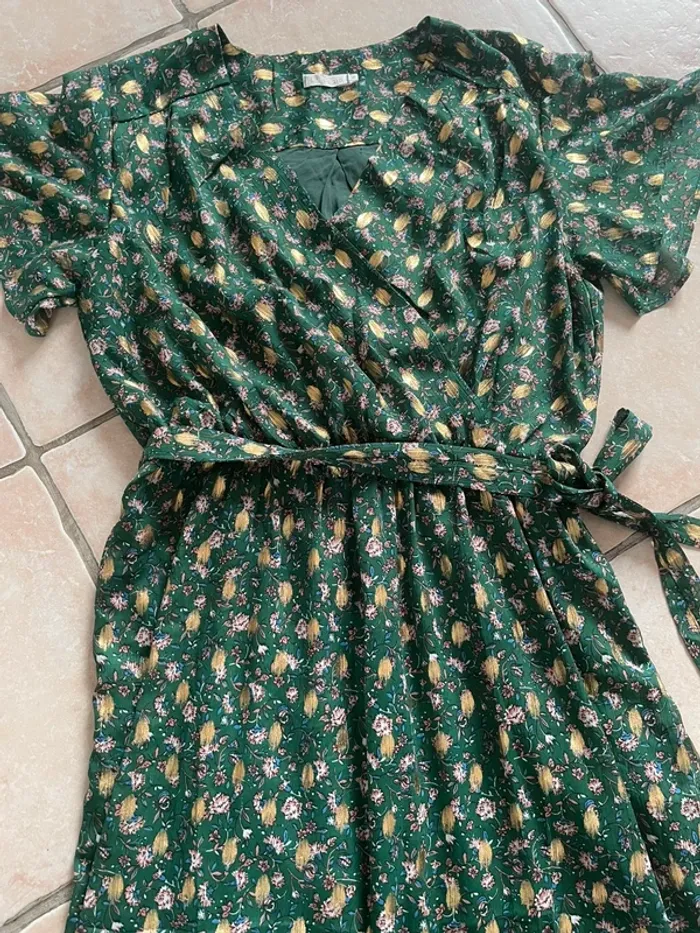 Magnifique robe longue effet feuilles d’or en excellent état en M 38 - photo numéro 10