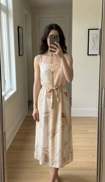 Robe longue beige Création Mode Paris