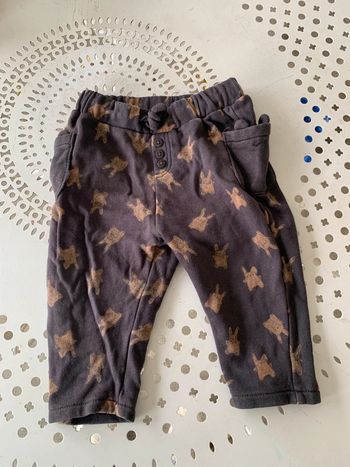 Pantalon jogging marron lapin Kiabi 12 mois