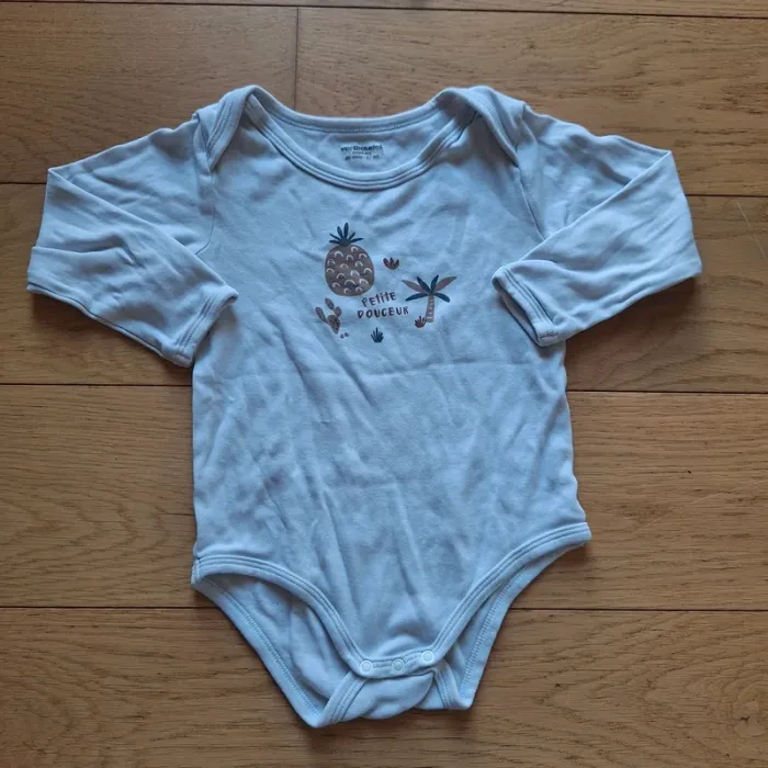 Lot de 5 bodies manches longues bébé emmanchure US - cappuccino - photo numéro 9