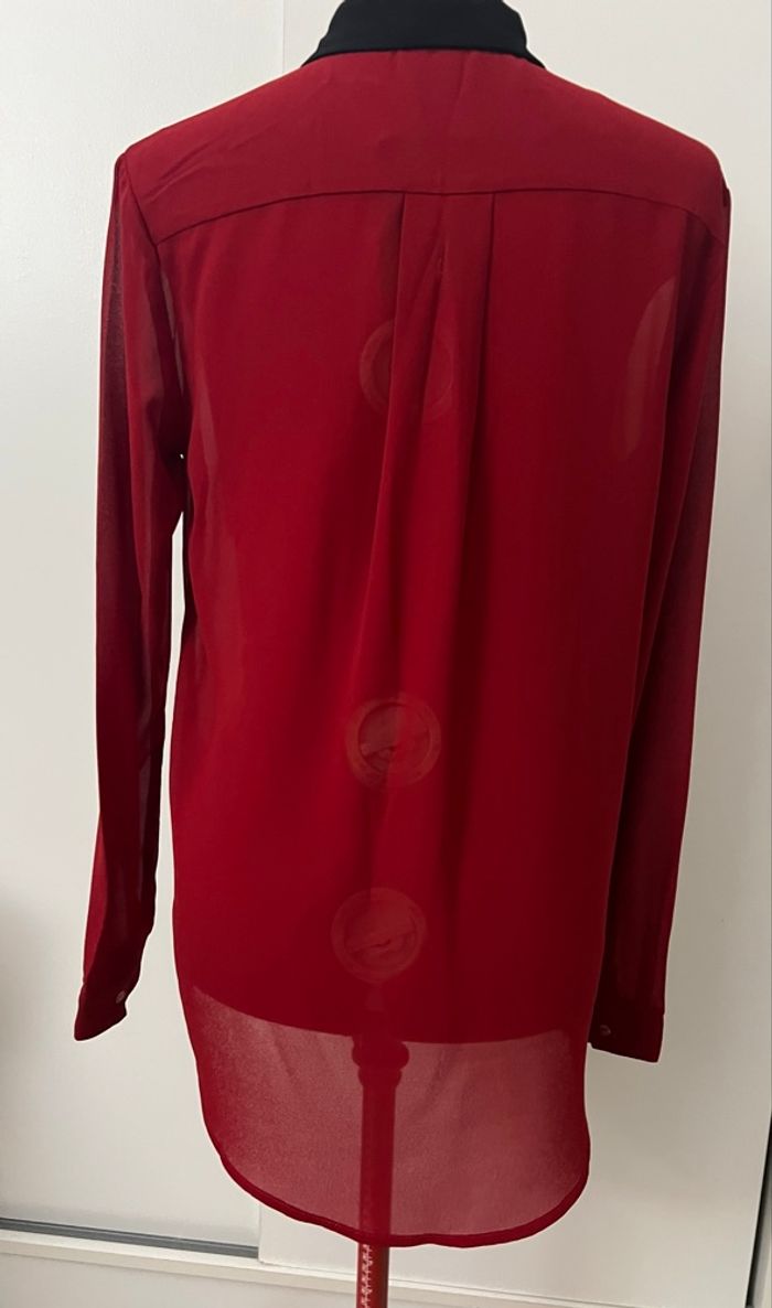 Chemise manches longues en voile rouge et noir Black Mojito - photo numéro 5