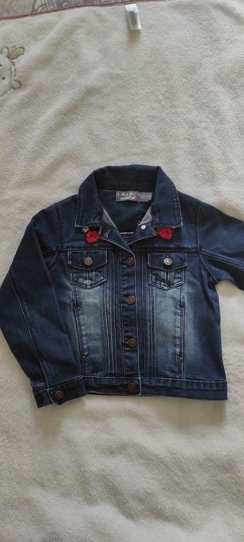 Veste en jean fille 5 ans avec fleurs