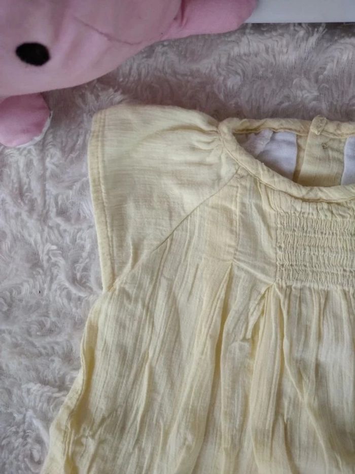 Combinaison barboteuse été robe courte avec body intégré Fille 3 mois Kitchoun 100% coton - photo numéro 3