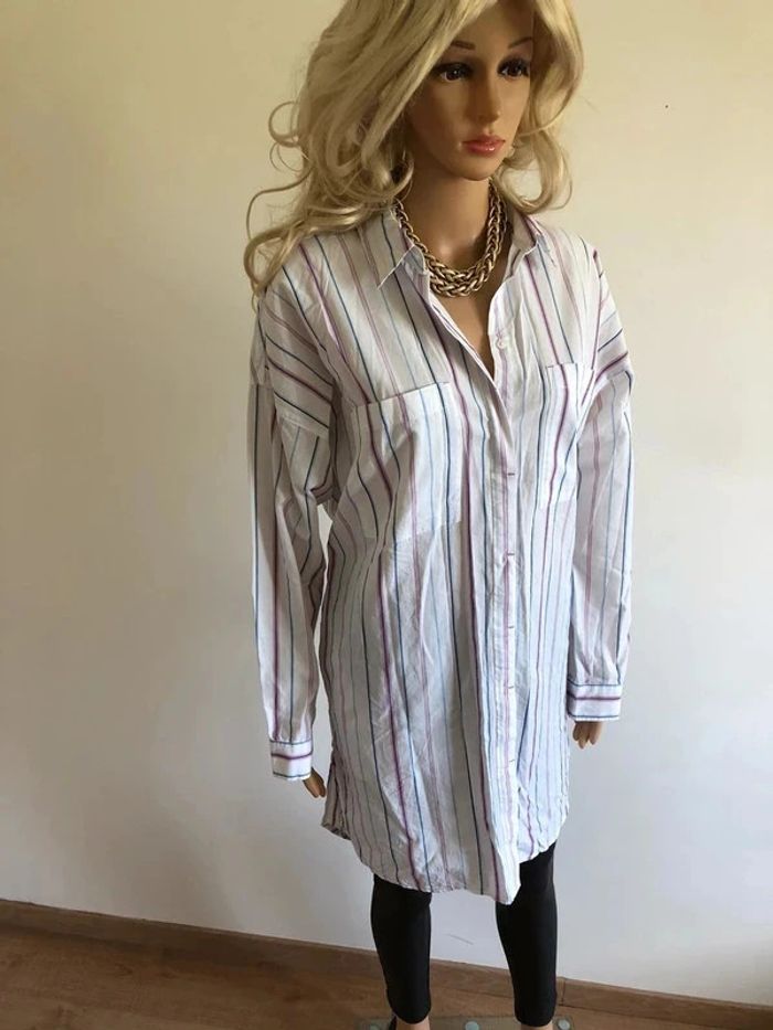 Chemise oversize blanche à rayures Esprit taille M TBE - photo numéro 4