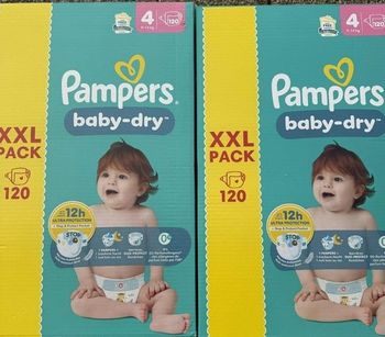Deux XXL carton de couches pampers taille 4 normale 