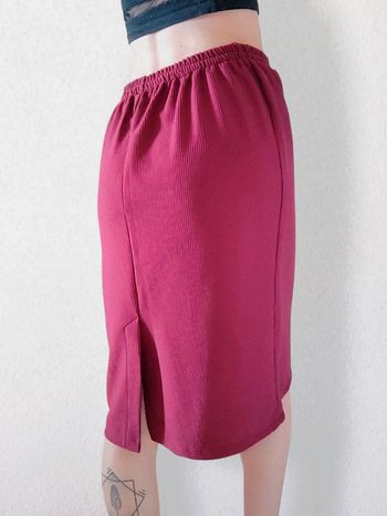 Jupe droite côtelé bordeaux fendue vintage 🇨🇵 40/L à 42/XL