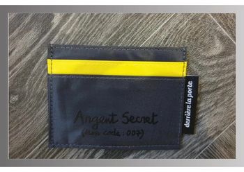 Porte carte Derrière la porte argent secret en polyester gris foncé/jaune