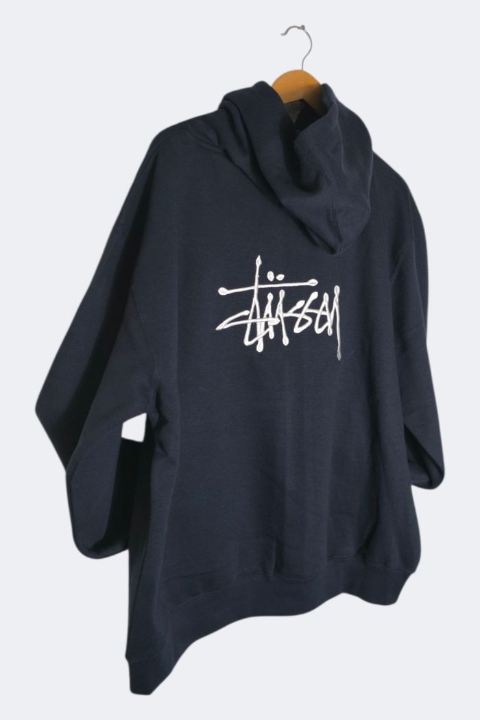 hoodie rework stussy style bleu marine très bon état taille  XL - photo numéro 2