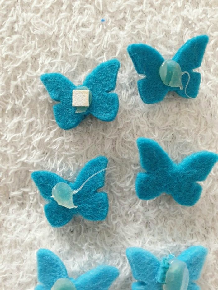 Lot de 9 petits papillons en feutrine - photo numéro 5
