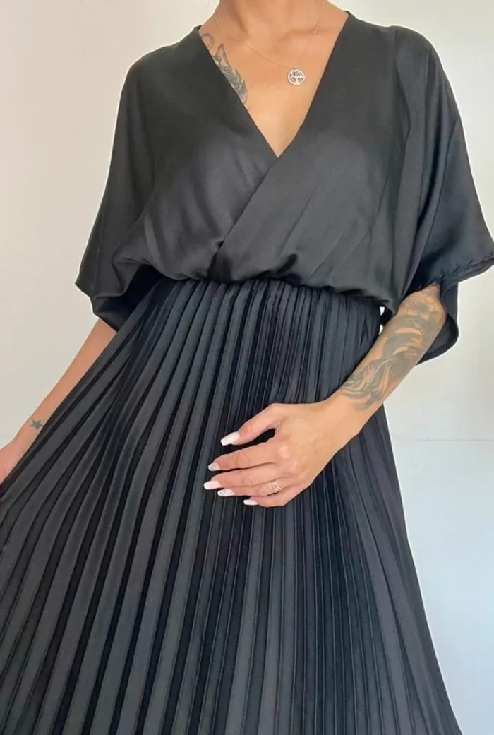 Robe longue noire plissée taille 2 - senes - photo numéro 6