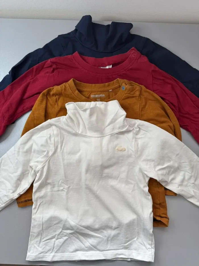 Lot de 4 hauts manches longues bébé - 36 mois (très bon état)