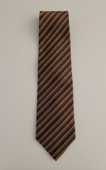 Cravate rayé noir/orange en soie DX Design