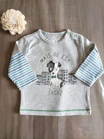 T Shirt manches longues chien 🐕 La Compagnie des petits 6 mois