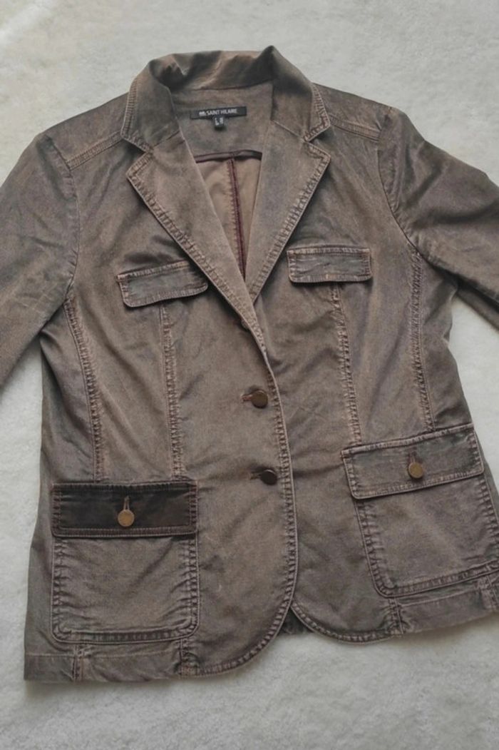 Veste blazer en velours marron Saint Hilaire 42 - photo numéro 2
