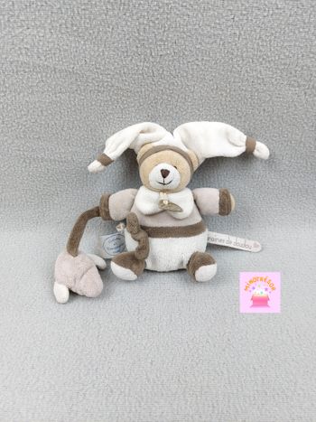 Doudou et Compagnie ours beige blanc marron graine de doudou DC2275 puce musicale HS !!