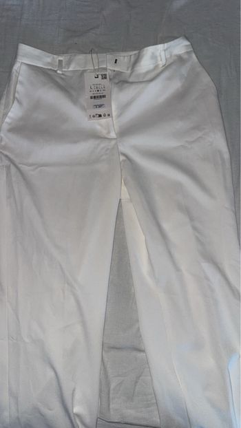 Pantalon Zara coupe droite blanc 