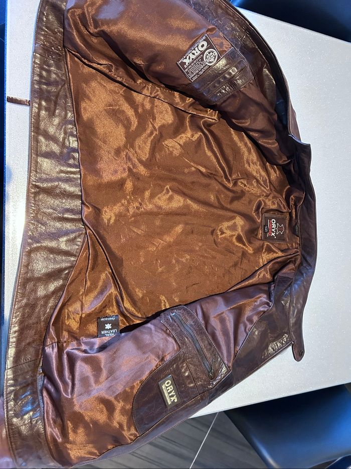 Veste en cuir brun Oryx – Homme – Taille M – Très bon état – Style biker chic - photo numéro 10