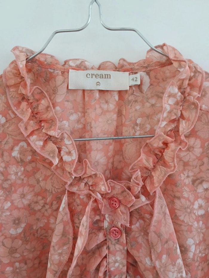 Blouse à fleurs Cream col jabot - photo numéro 6