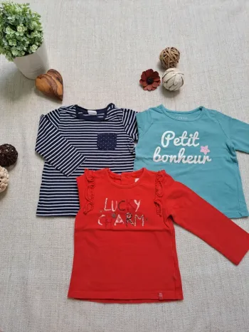 Lot de 3 t-shirts manches longues 80