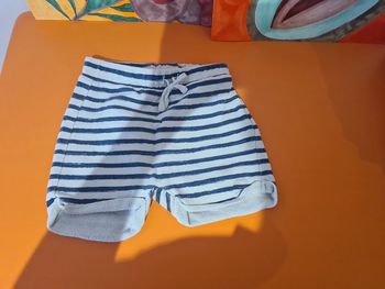 Short rayé bleu blanc