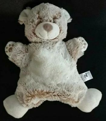 Doudou marionnette marron beige