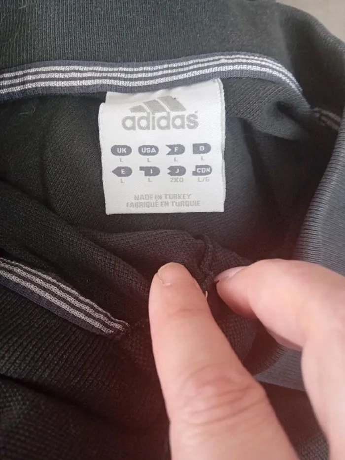Polo Noir Adidas taille L - photo numéro 2