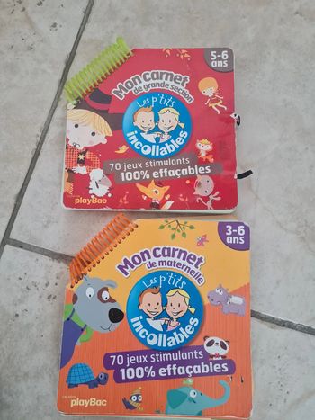 2 carnets de jeux effaçables- les incollables - 3 à 6 ans